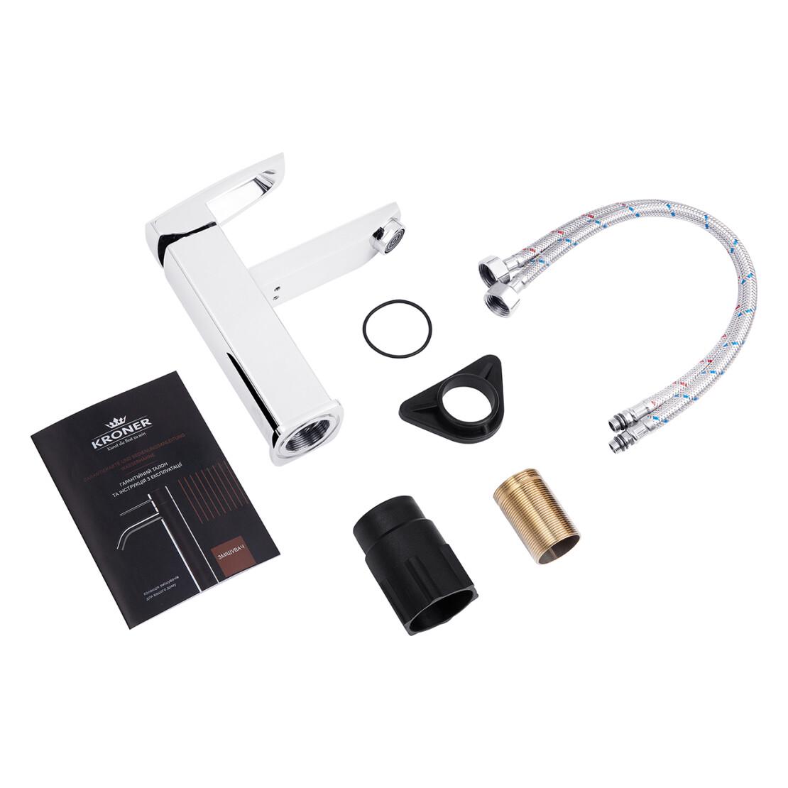 Смеситель для раковины Kroner KRM Kante C010 Хром (CV023579) - фото 6 Смеситель для раковины Kroner KRM Kante C010 Хром (CV023579) - фото 6