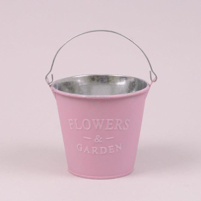 Кашпо металлическое Flora Ведерко Flowers & Garden 38797 Розовый (DR013613)