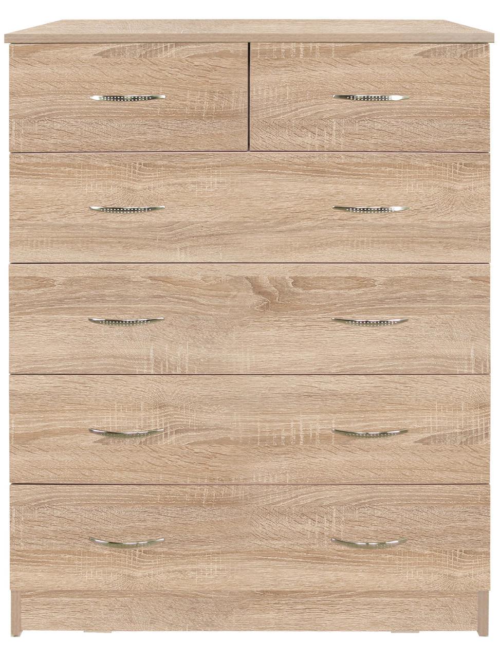 Комод МАКСИ-МЕбель Фокут 6 ящиков плюс Дуб сонома (8856)
