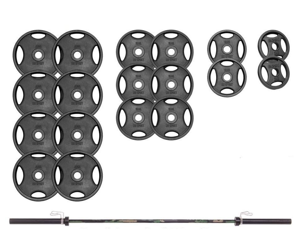 Штанга профессиональная RN-Sport с металлическими дисками в порошковой покраске 300 кг (2522948989_rn_2)