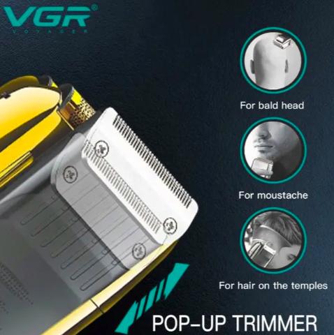 Шейвер-бритва професійний VGR V-332 акумуляторний з дисплеєм Золотий (24604645) - фото 6