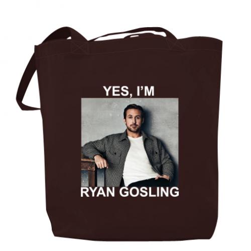 Шоппер "Yes, i'm Ryan Gosling" 37x41 см Шоколадный (16061429-12-195419)