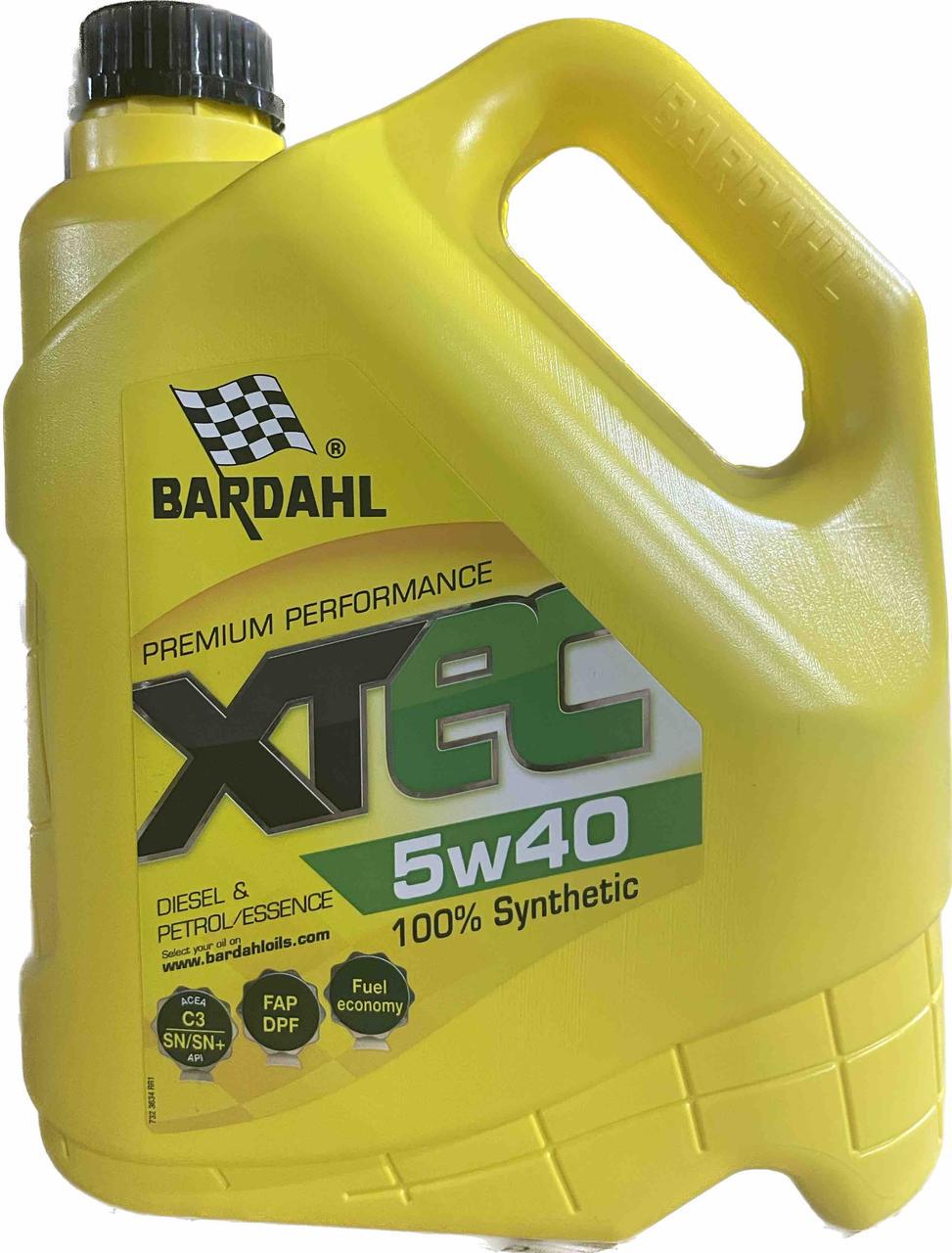 Моторное масло BARDAHL XTEC 5W40 SN/CF C3 MB 229 51/229 31/226 5 VW 502 00/505 00/505 01 RN0700/RN0710 4 л ( 36342)