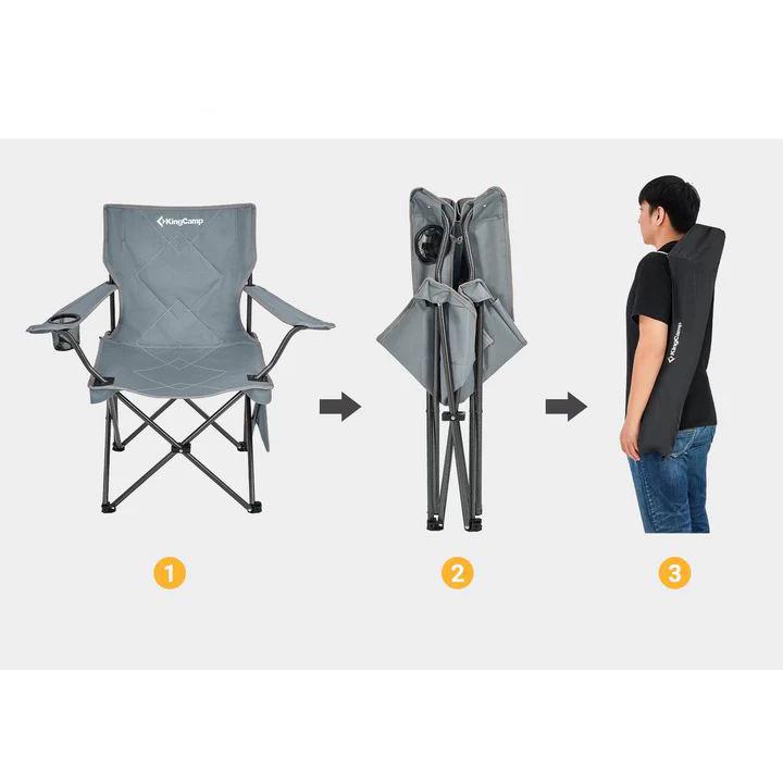 Туристическое кресло раскладное KingCamp Lotus Grey (KC2216_GREY) - фото 4