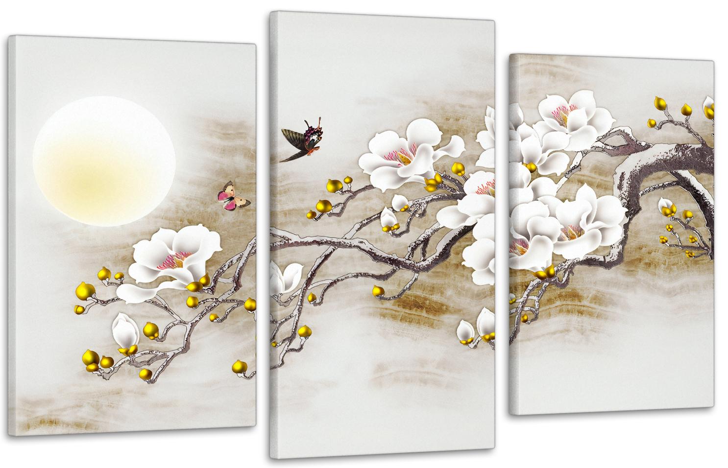 Картина модульная в гостиную/спальню Магнолия 53х100 см (Art-743_3)