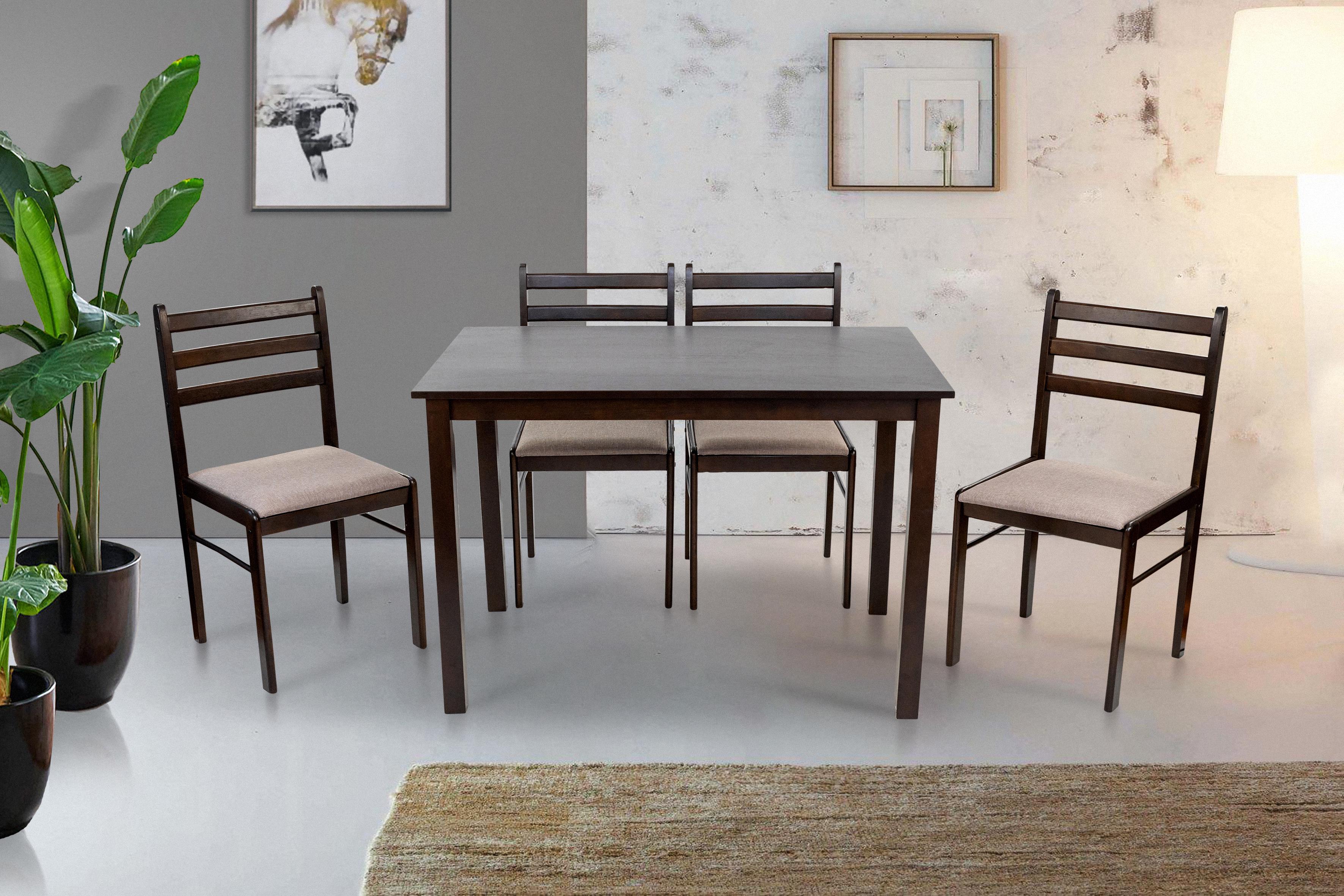 Комплект обеденный Мікс Меблі Джерси стол/4 стулья из МДФ/дерево/ткань Темный орех/Светло-коричневый (А0056112) - фото 7 Комплект обеденный Мікс Меблі Джерси стол/4 стулья из МДФ/дерево/ткань Темный орех/Светло-коричневый (А0056112) - фото 7