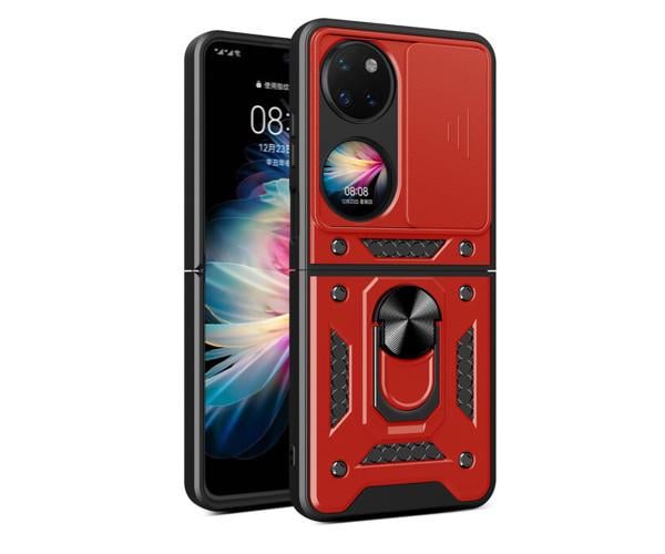 Чехол накладка Ricco Camera Sliding для Huawei P50 Pocket Красный