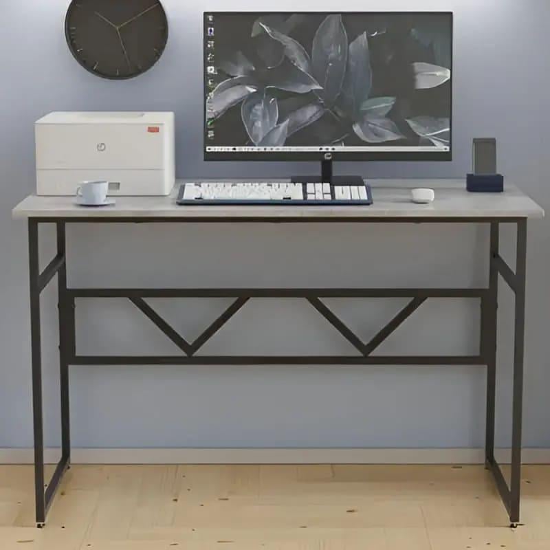 Письменный стол Райан Ferrum-decor металл/ДСП 16 мм 750x1000x700 мм Черный/Бетон (FRD-106489)