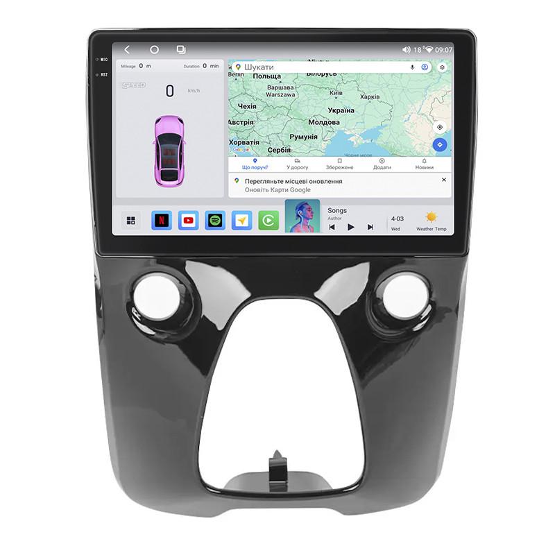 Автомагнітола штатна Lesko для Peugeot 108 2014-2021 4/64 QLED CarPlay 4G Wi-Fi GPS Prime 10" (22391735)