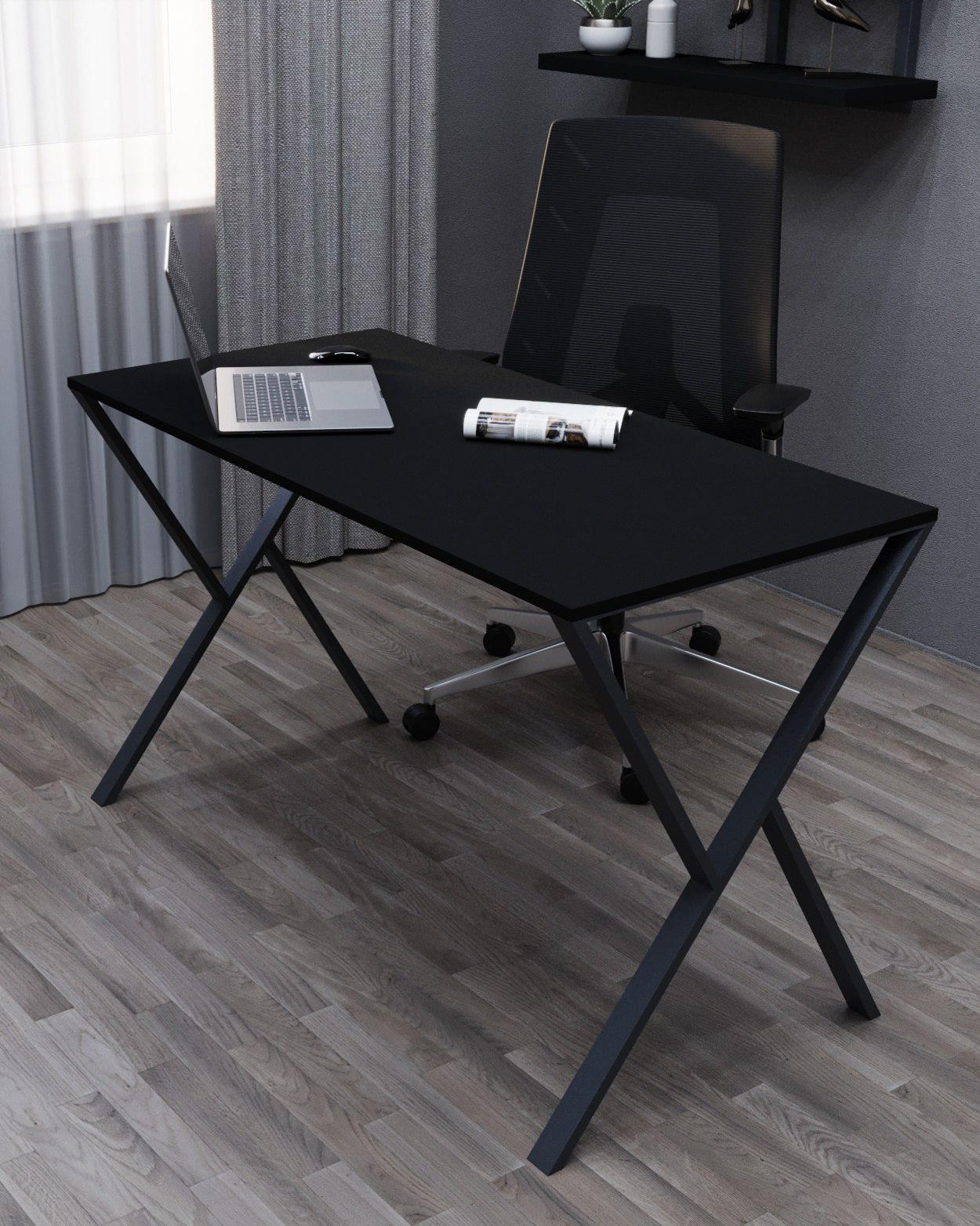 Стіл письмовий Loft Серія 16 металевий профіль 80х40 мм 1400х700х16 мм Чорний (22639466)