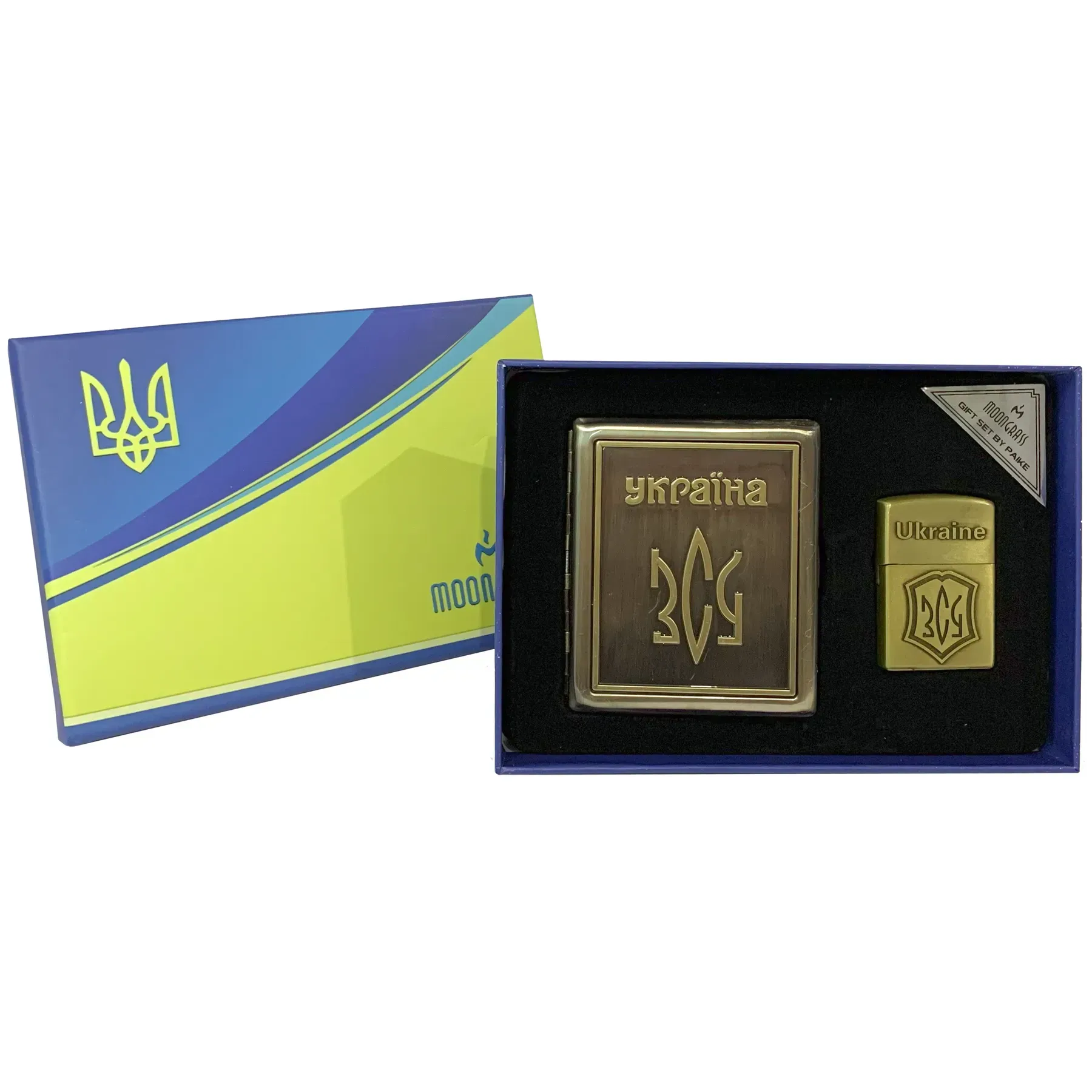 Портсигар Украина ВСУ на 20 сигарет и зажигалка (wkl-063)