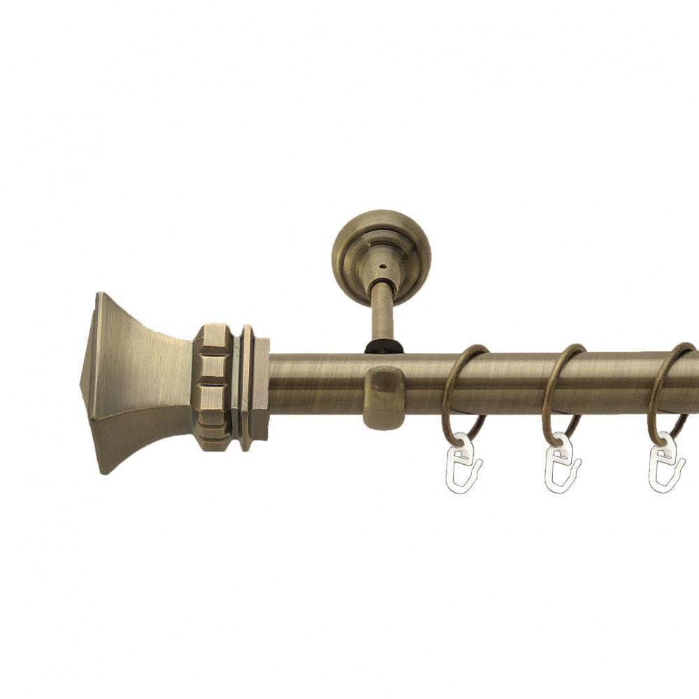 Карниз металевий Orvit Емпорія однорядний відкритий/гладка труба/кільце металеве Антик 25 мм 300 см (4223969)