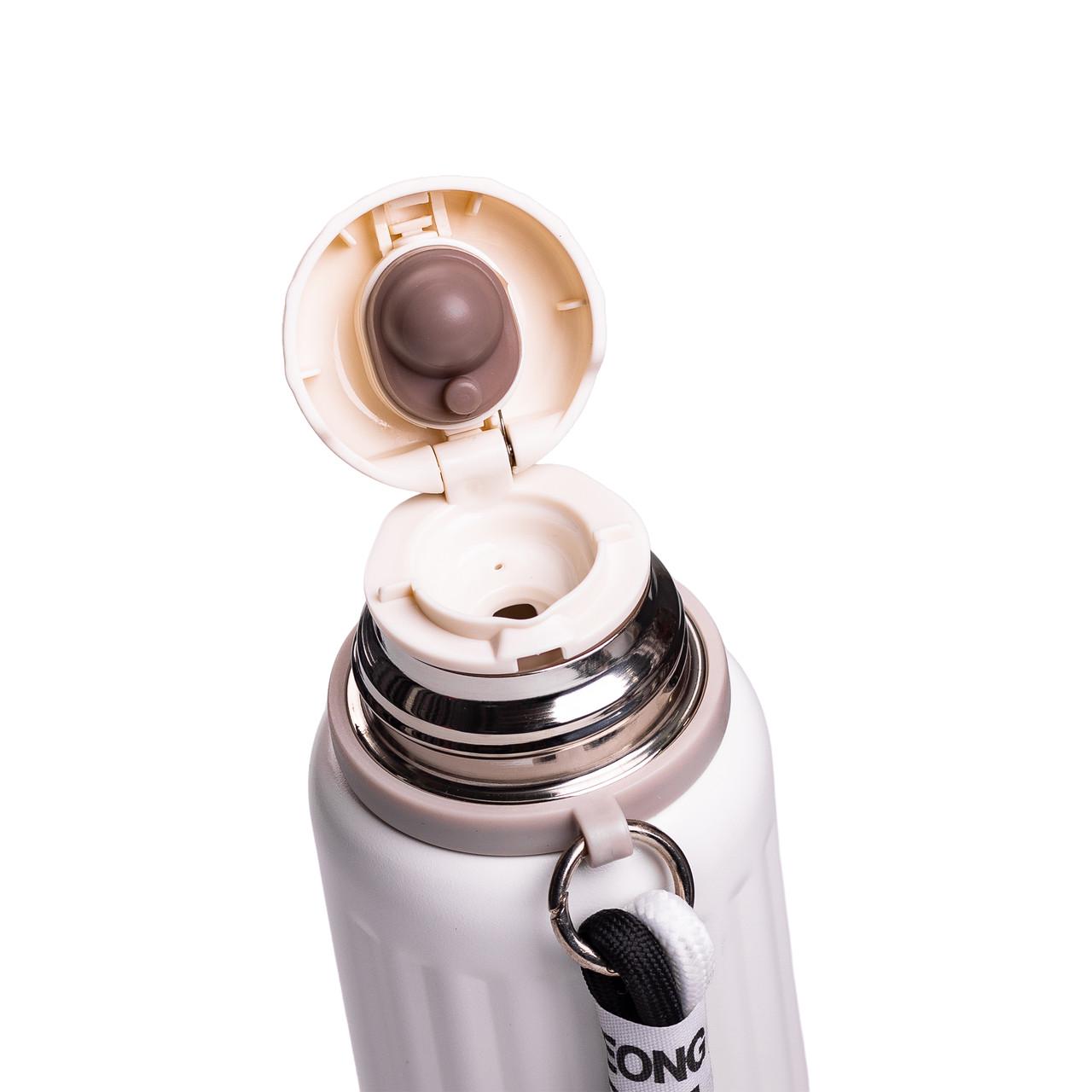 Термос Enjoy з фліп кришкою та ремінцем 600 мл Білий (HP-14-9W) - фото 2 Термос Enjoy з фліп кришкою та ремінцем 600 мл Білий (HP-14-9W) - фото 2