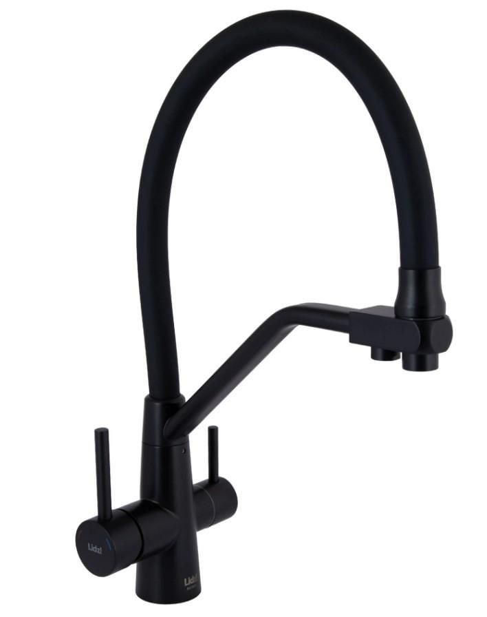 Смеситель для кухни с гибким изливом с подключением для питьевой воды Lidz Aria 020F3 LDARI020F3BLA39212 (56081)
