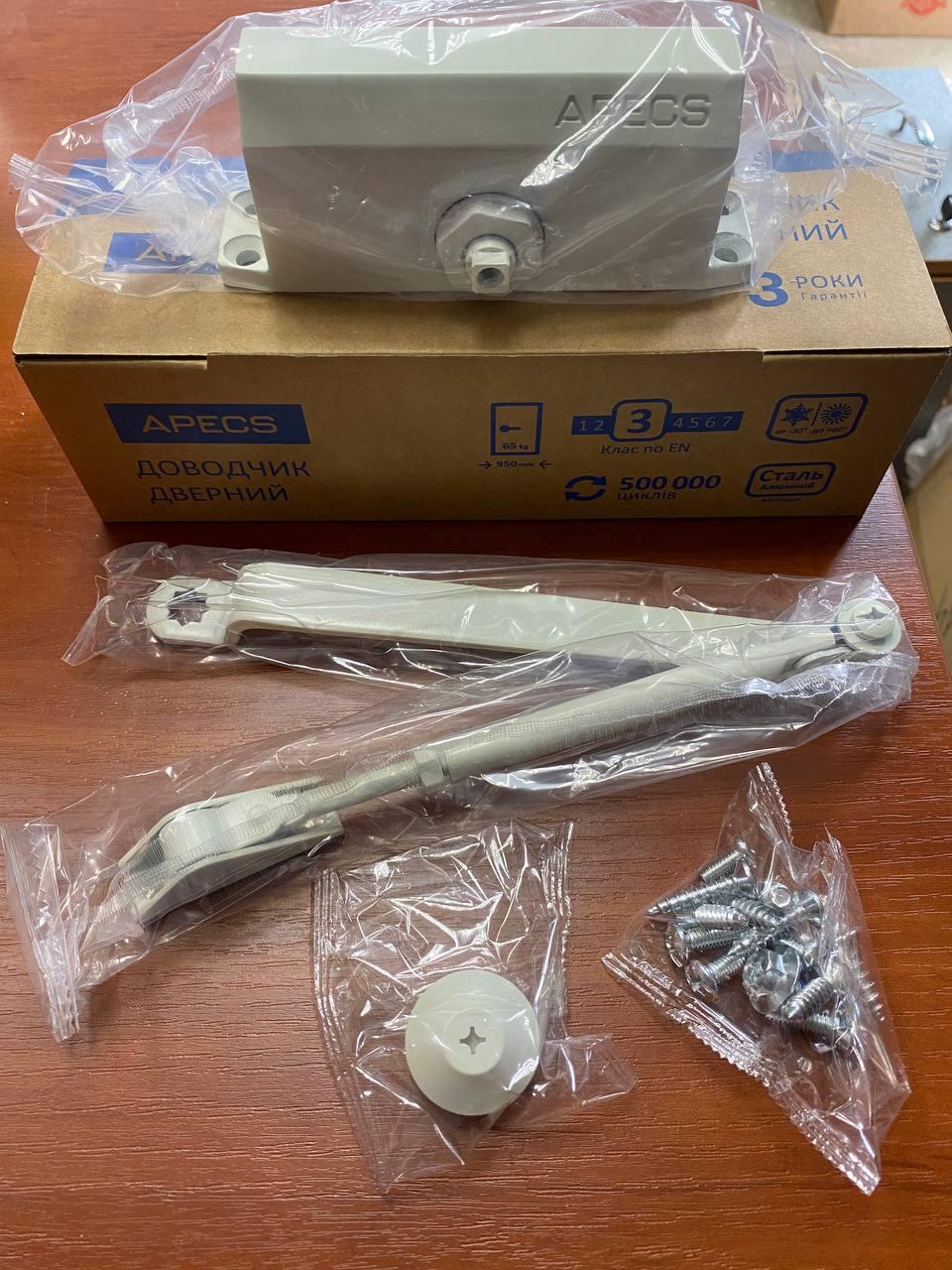 Дверний доводчик Apecs DC-20.3/0950/065-A1-W Білий - фото 3 Дверний доводчик Apecs DC-20.3/0950/065-A1-W Білий - фото 3