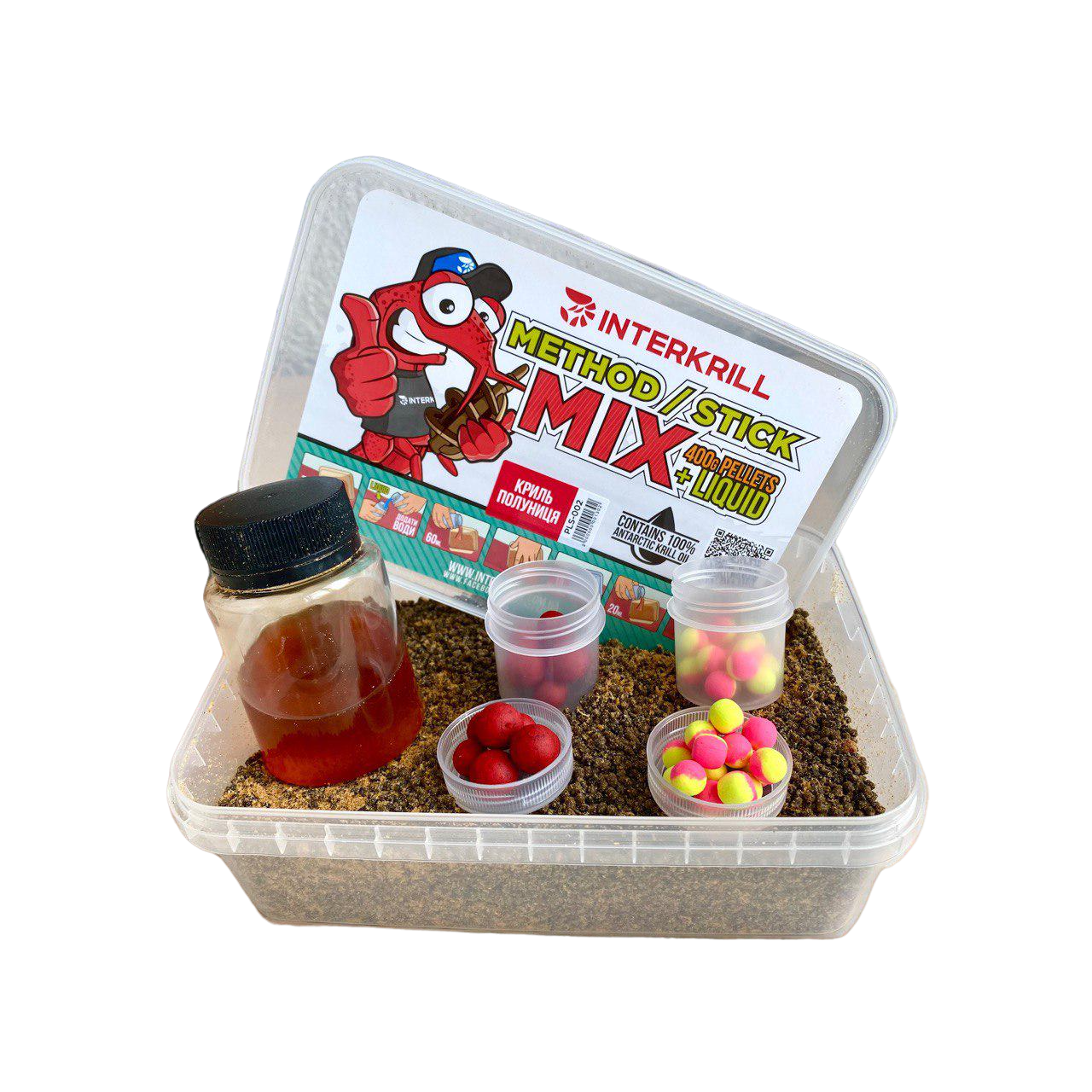 Комплект подкормки INTERKRILL Method/Stick MIX Криль-полуниза 4в1 (433)