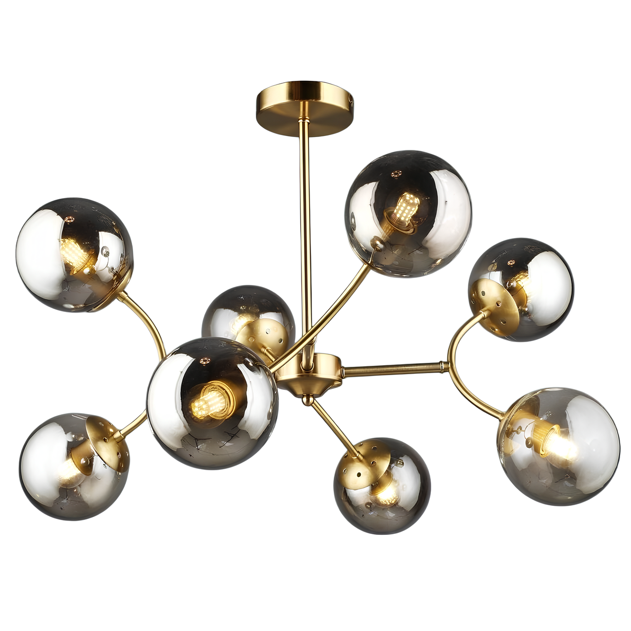 Люстра Valeso на восемь затемненных плафонов под лампы Е27 Медный (N6611/8)