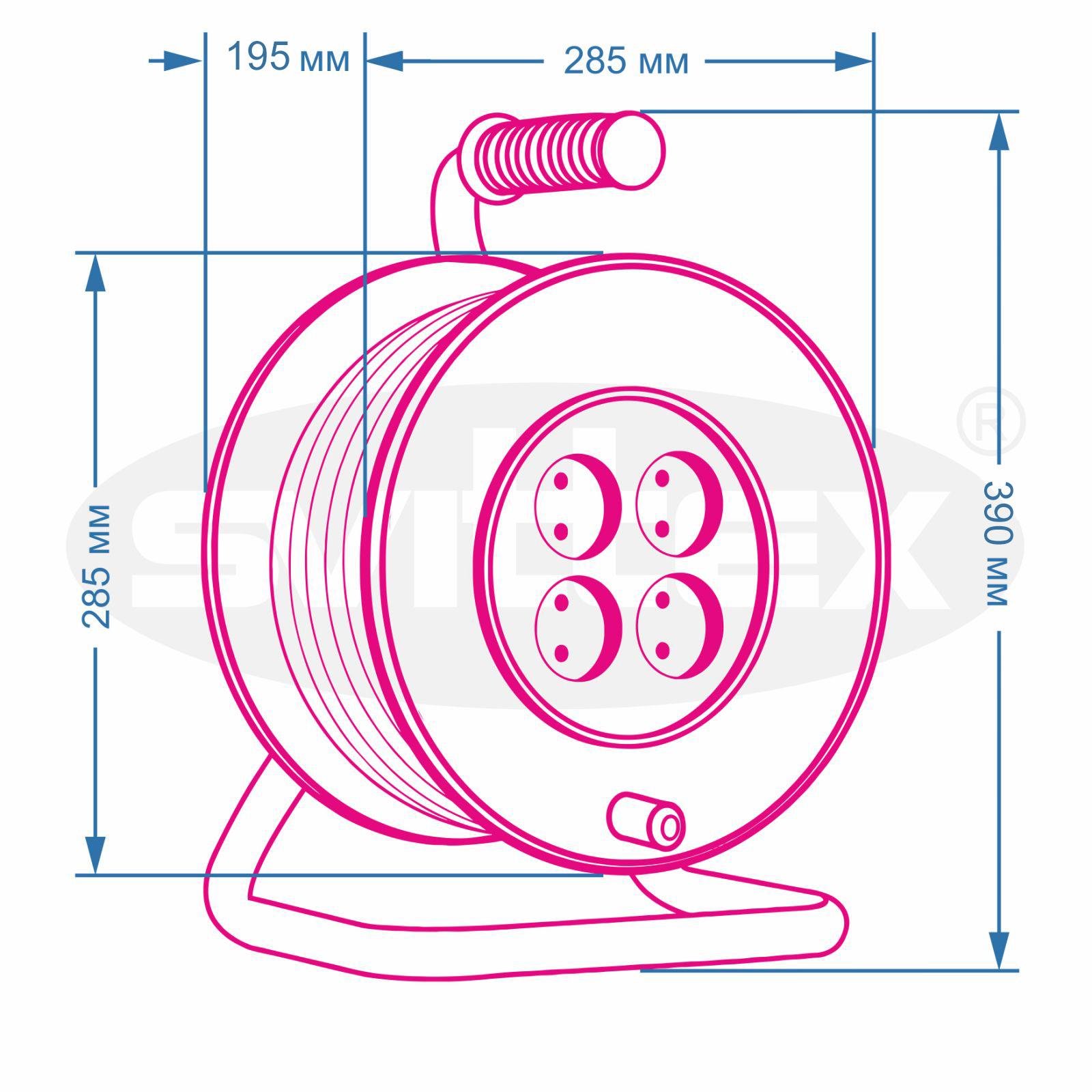 Подовжувач на котушці SVITTEX SV-052 з термозахистом 80 м 2х1,5 мм2 3680 Вт 16А 250 В ( SV-052) - фото 2