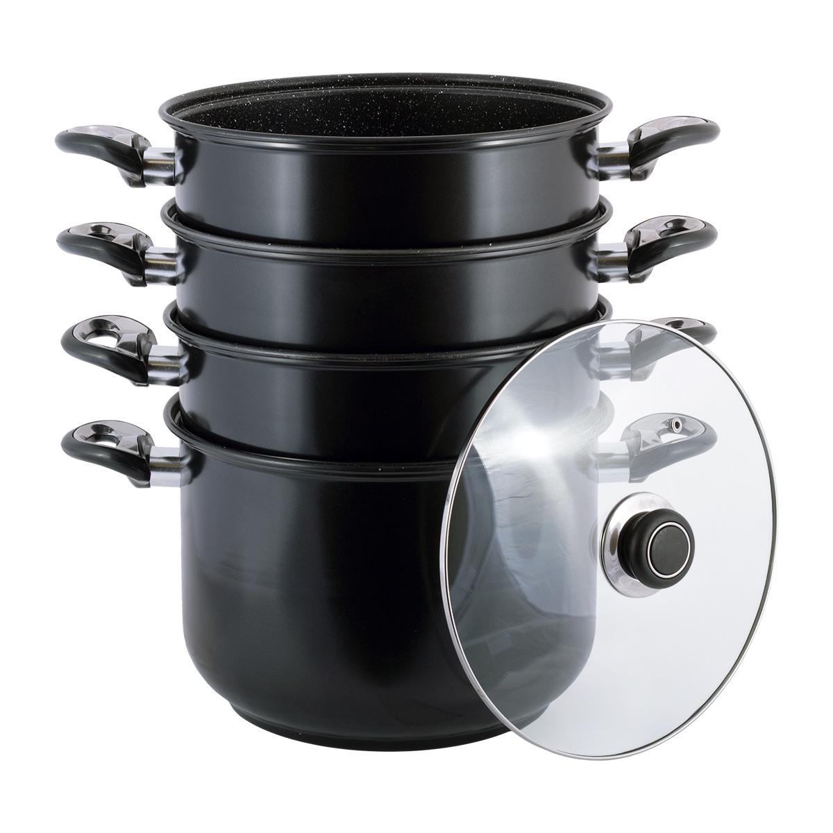 Пароварка Kamille Vizo из углеродистой стали 3-х уровневая 26 см