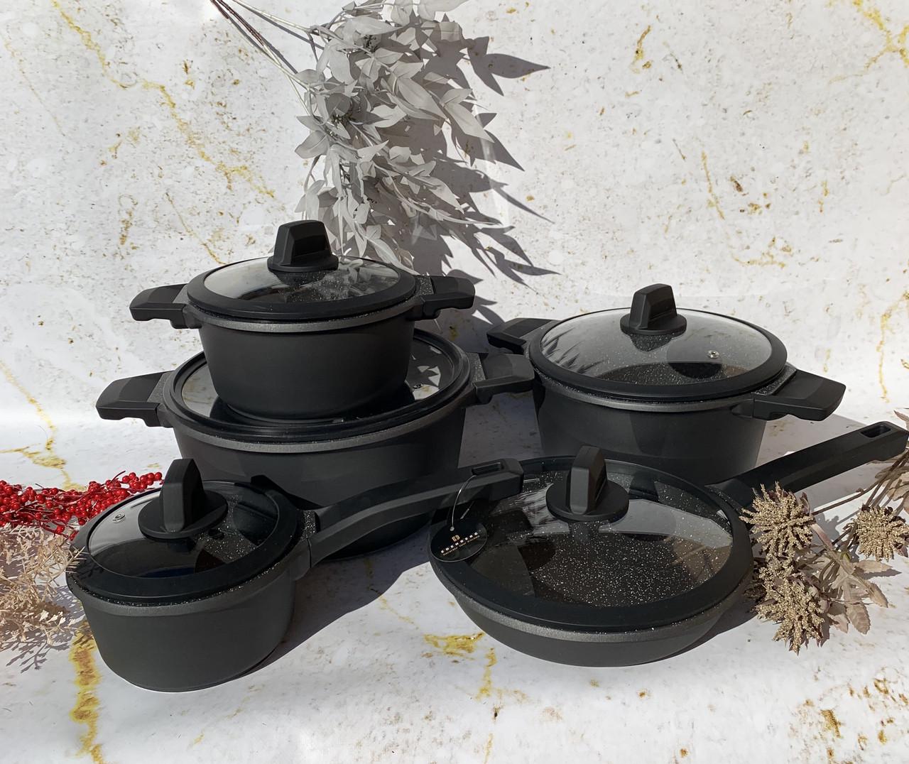 Набор кастрюль для индукционных плит с мраморным покрытием Edenberg EB-5649 10 пр. Набор кастрюль для индукционных плит с мраморным покрытием Edenberg EB-5649 10 пр.