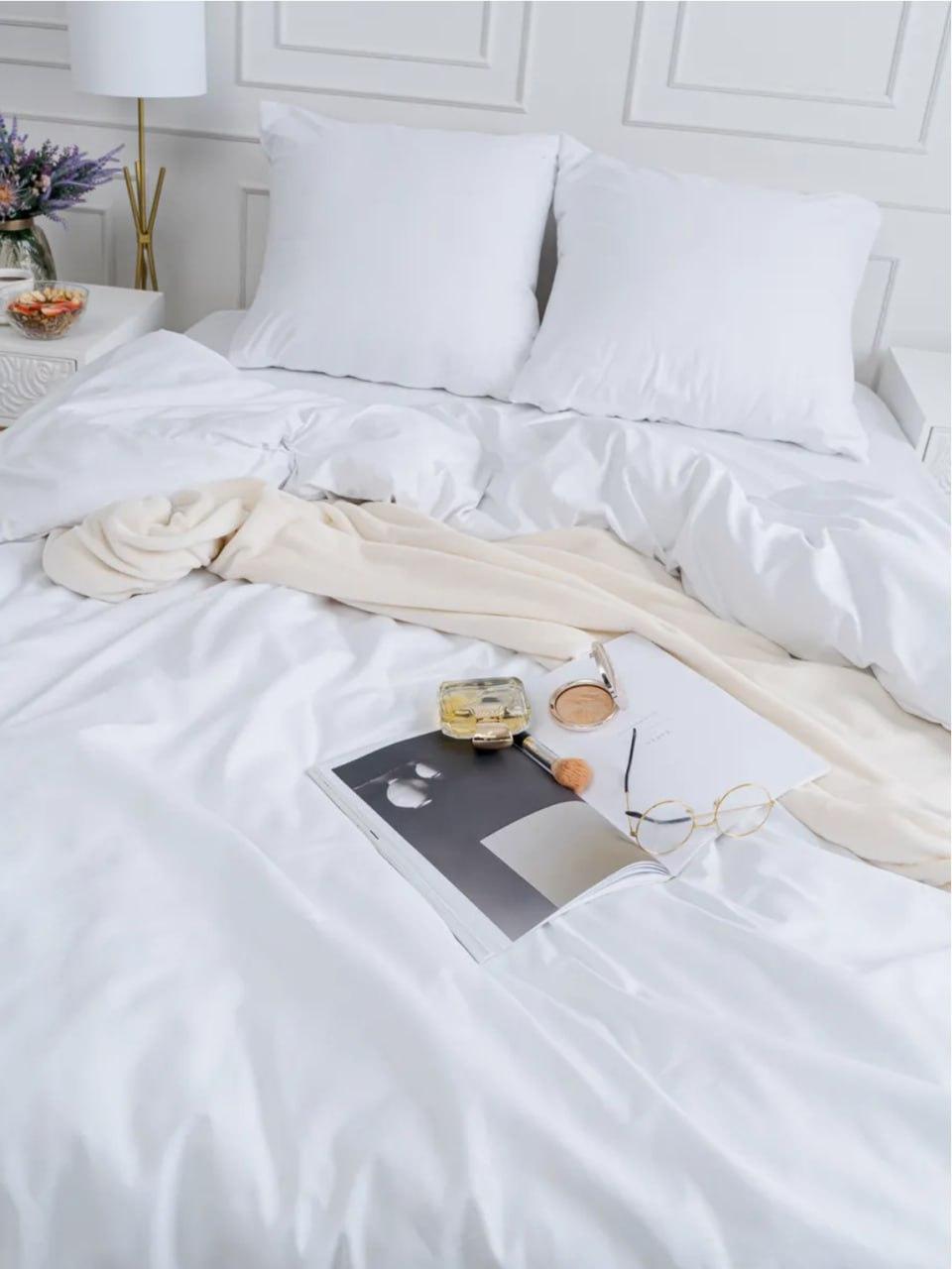 Комплект постільної білизни бавовняний сімейний 150x215 см наволочки 50х70 см 2 шт. Білий (П4К-Post-ukr-0013-04) - фото 4 Комплект постільної білизни бавовняний сімейний 150x215 см наволочки 50х70 см 2 шт. Білий (П4К-Post-ukr-0013-04) - фото 4