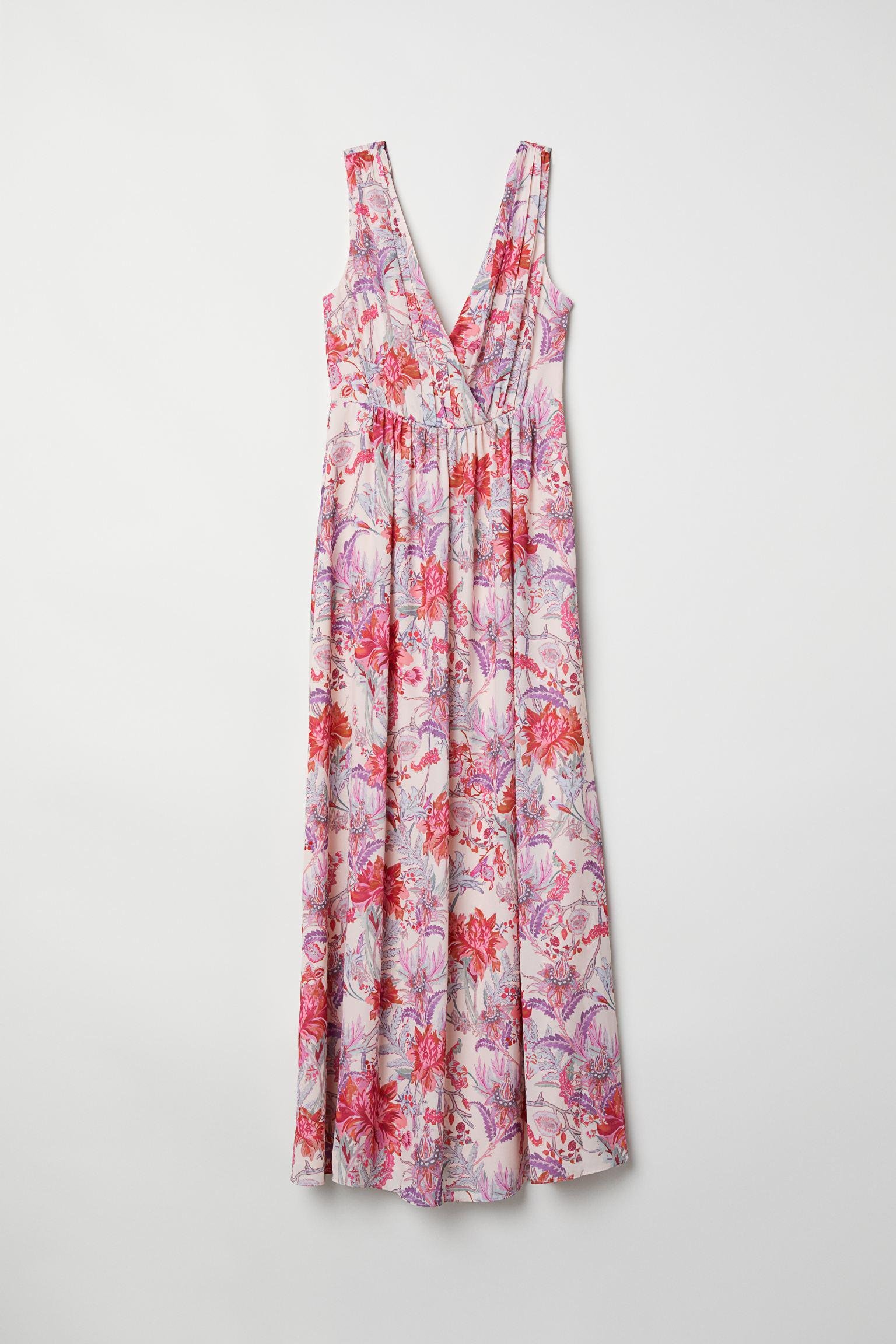 Платье H&M Цветы р. 34 Бежево-красный (1512640141)