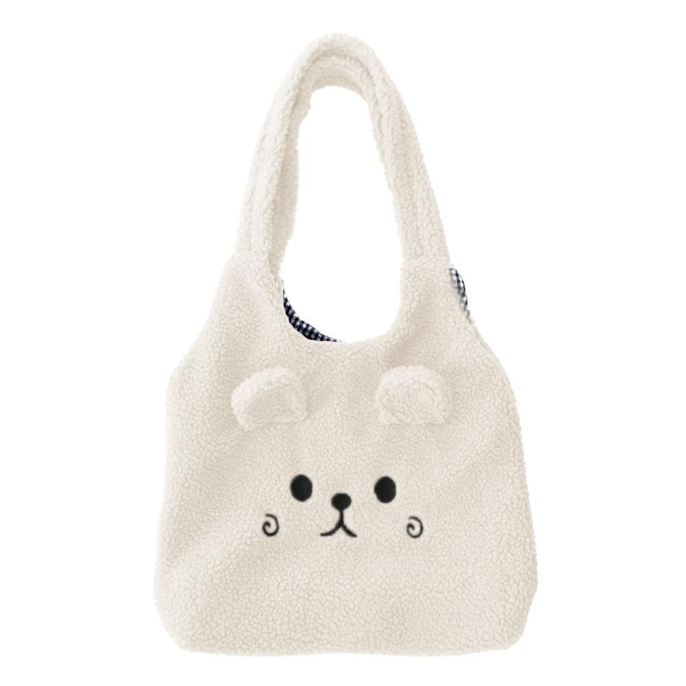 Сумка-шоппер из искусственного меха овчина Молочный