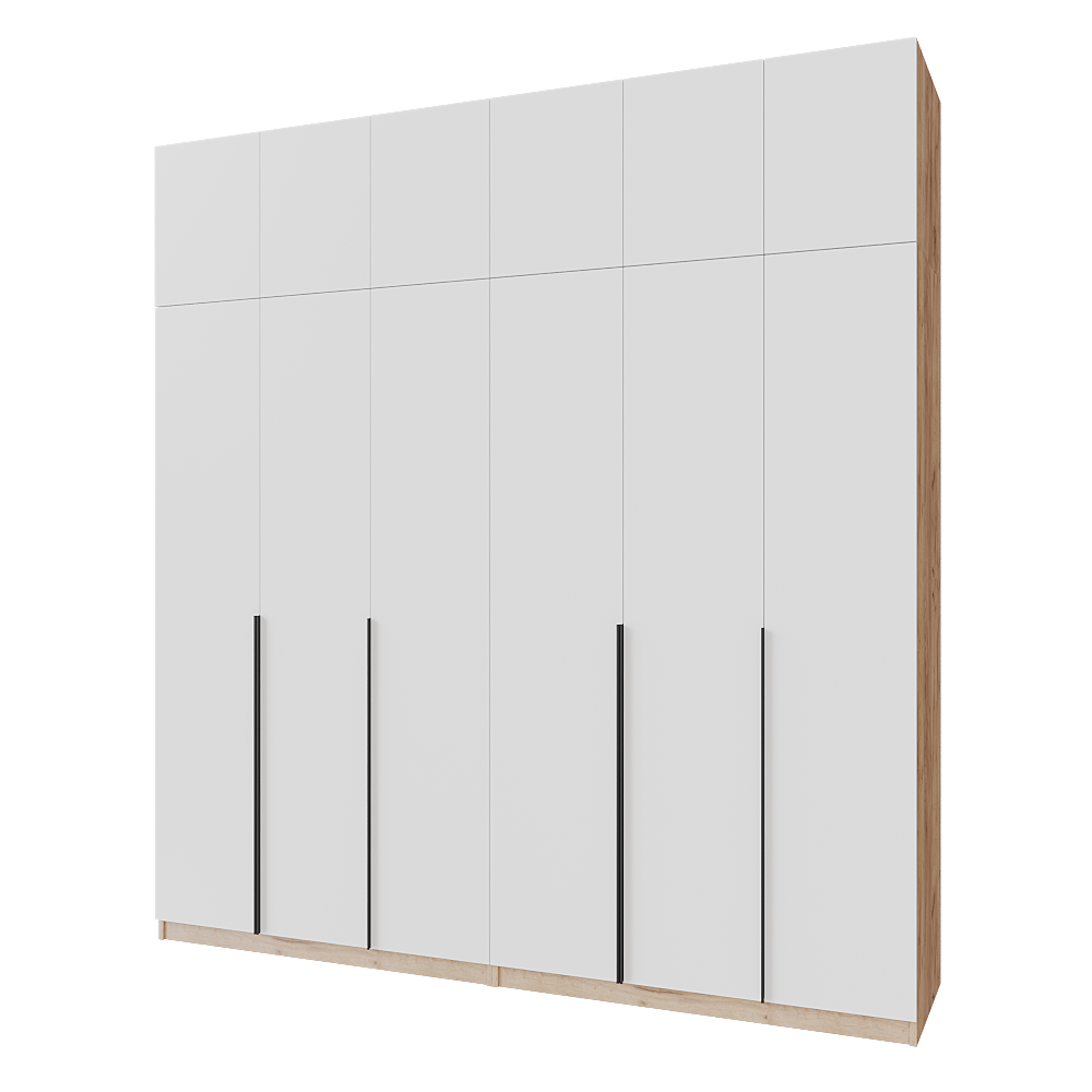 Шкаф распашной с тумбой и антресолью Меблітренд Чиназес Чита-2400.4 2400х500х2450 мм Дуб крафт золотой/Белый (27504248)