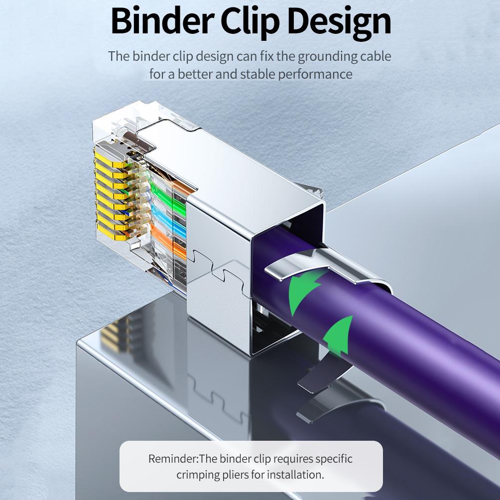 Коннекторы сетевые UGREEN NW193 Cat7 FTP RJ45 Shielded Modular Plug Gold-plated 50U 10pcs (50634) - фото 3