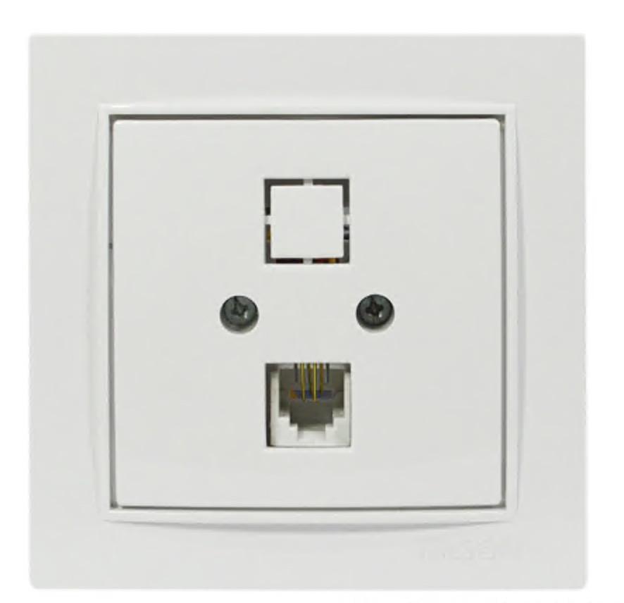 Розетка одинарна телефонна Nilson RJ-11 Thor Білий