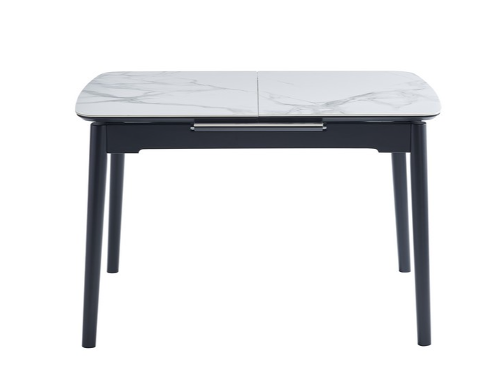 Обідній стіл розсувний Ветро 1100-1400x750x760 мм Білий мармур/Чорний (TМ-87) - фото 5