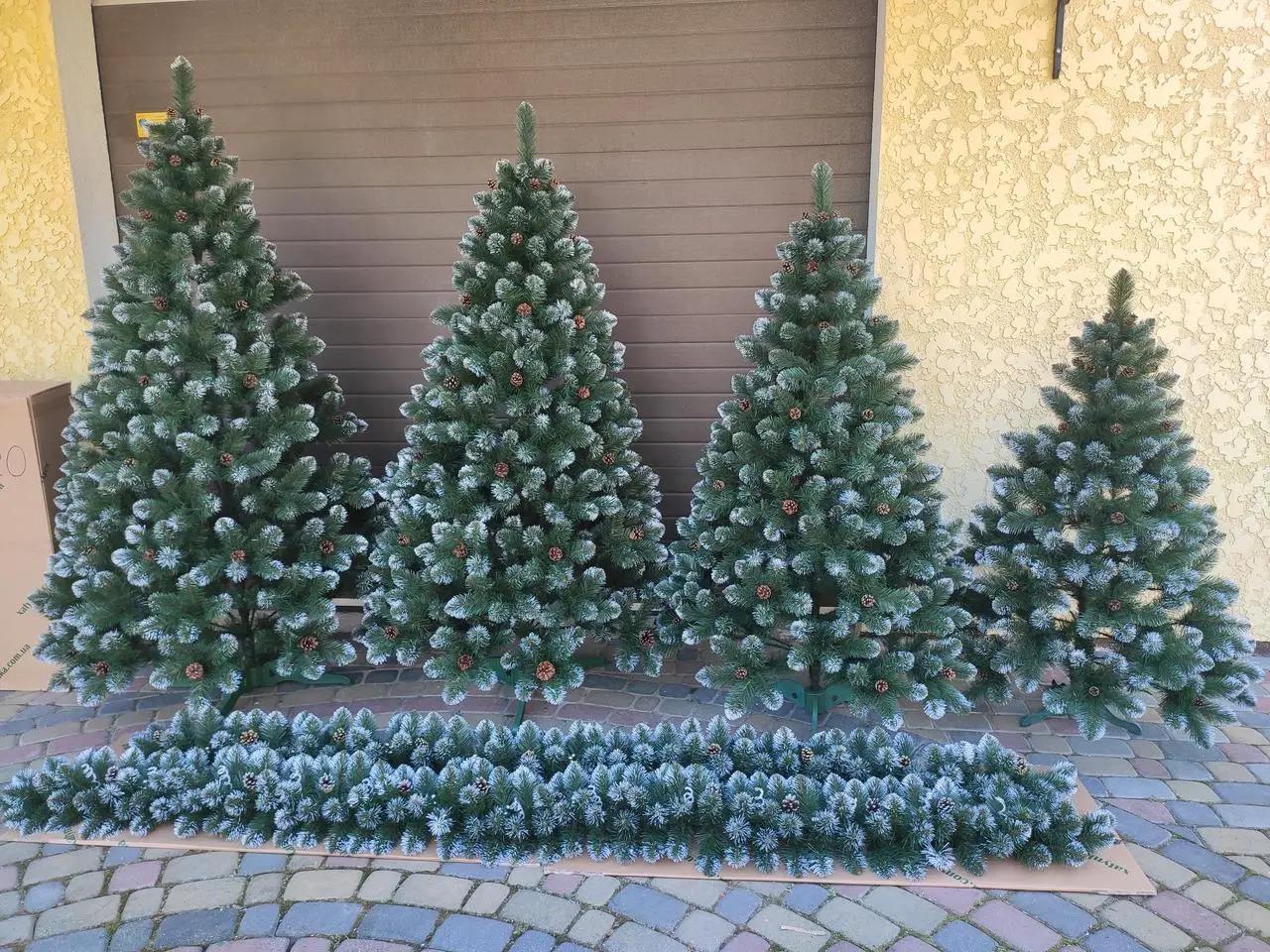 Елка искусственная Хатинка Элитная с шишками и подставкой 1,30 м Зеленый (Е1,3) - фото 3