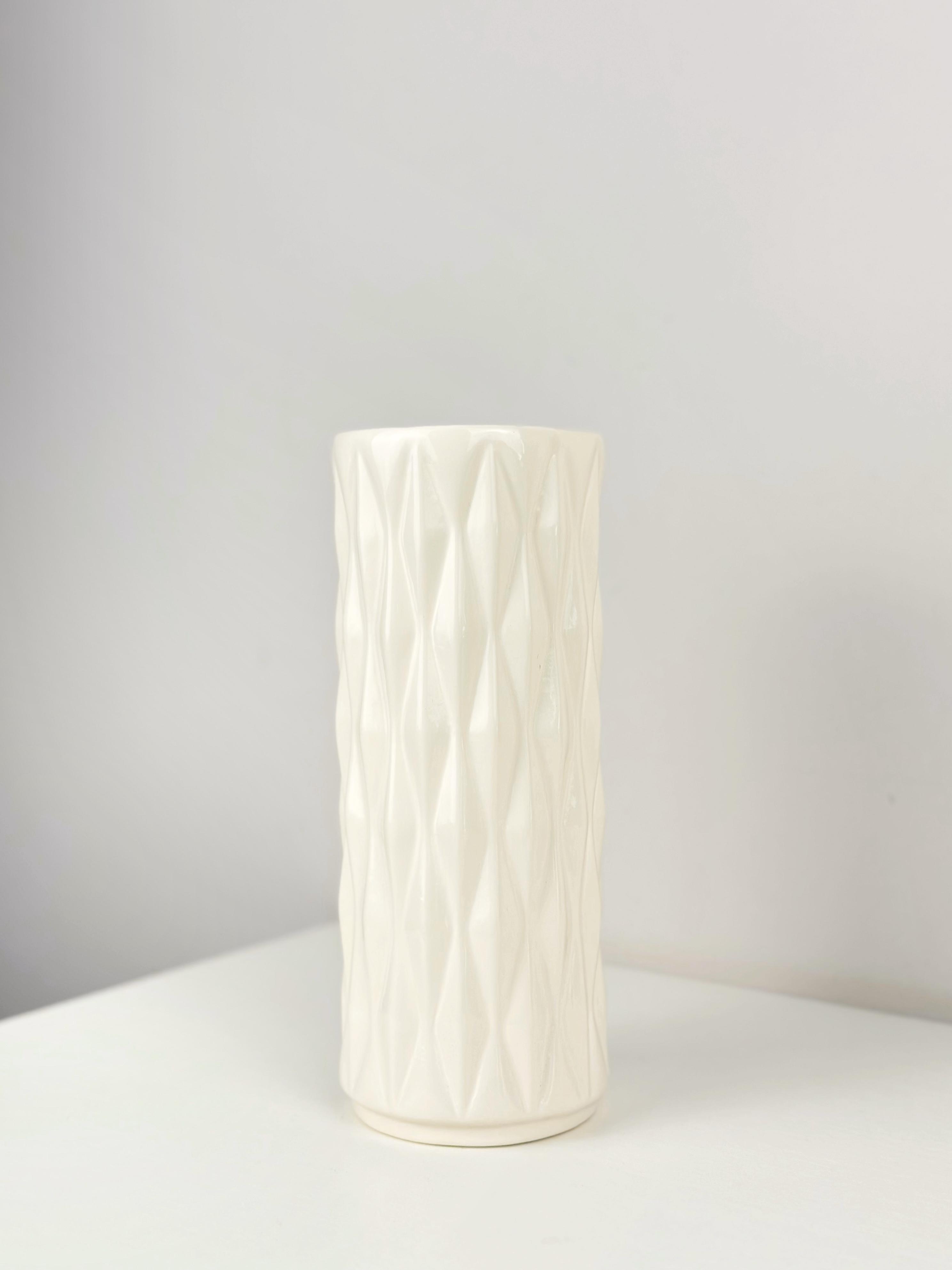 Ваза для цветов и декора глиняная керамическая Кристал 20 см Бежевый (4001-14) - фото 7