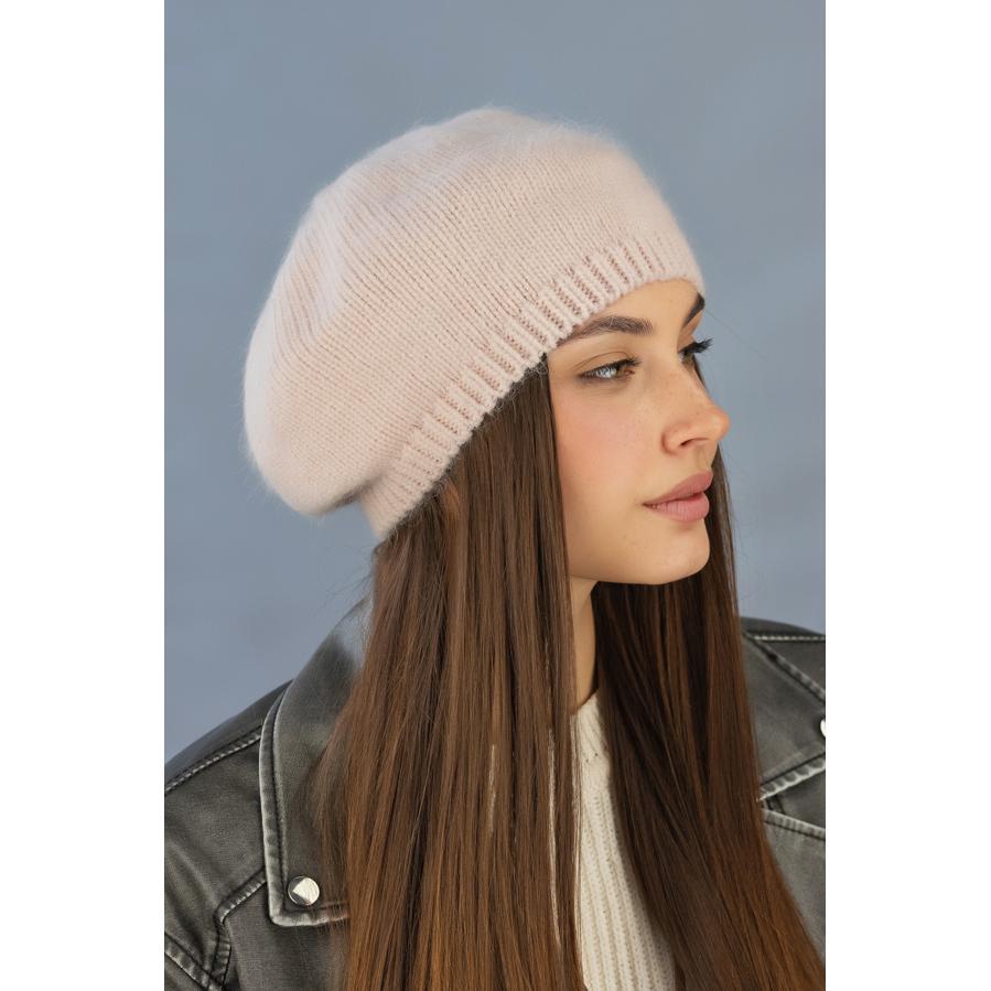 Берет шерстяной женский утепленный флисом зимний Braxton 7240 one size Светлый пудровый