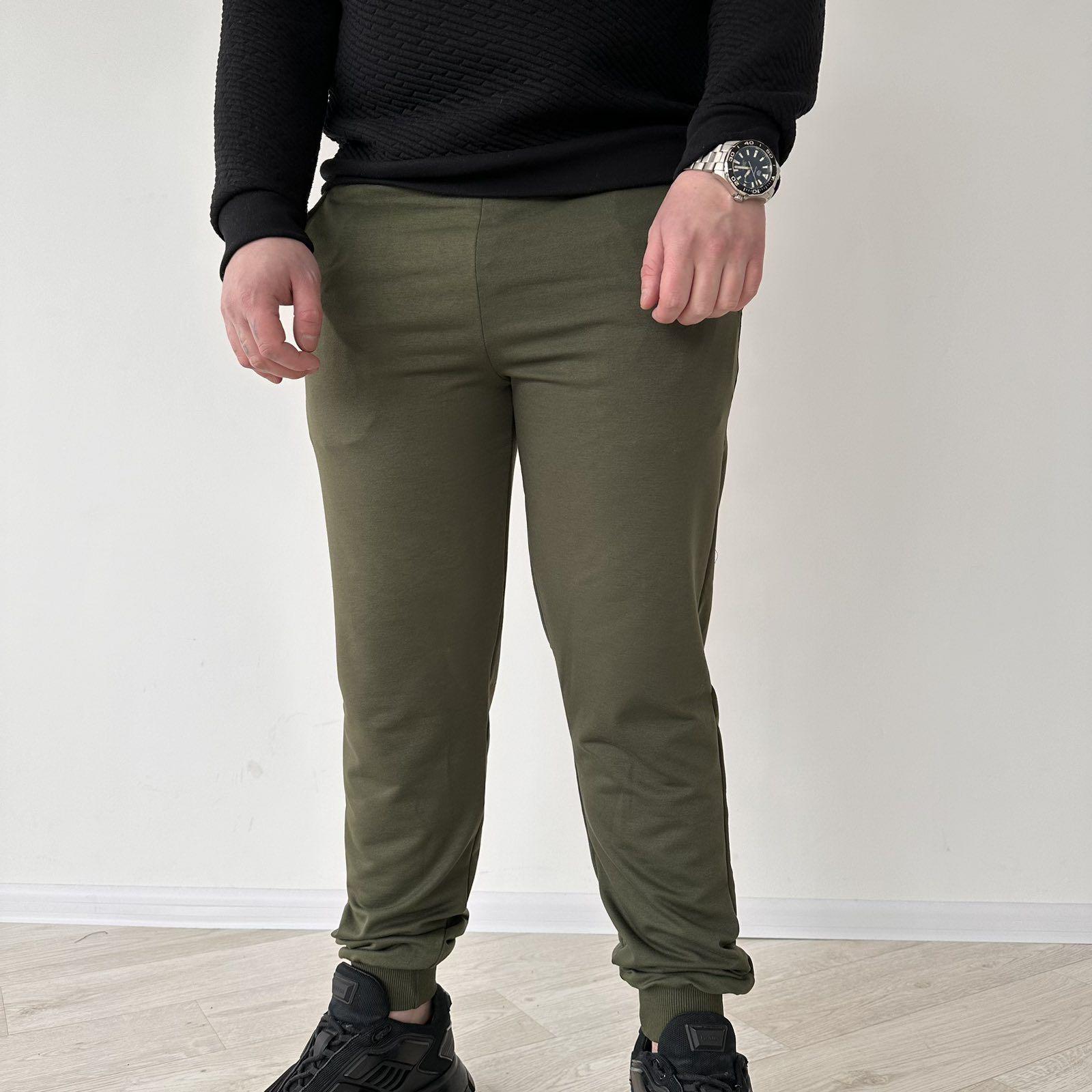 Штани з кишенями 2-х нитка 3XL Олива (32143327)