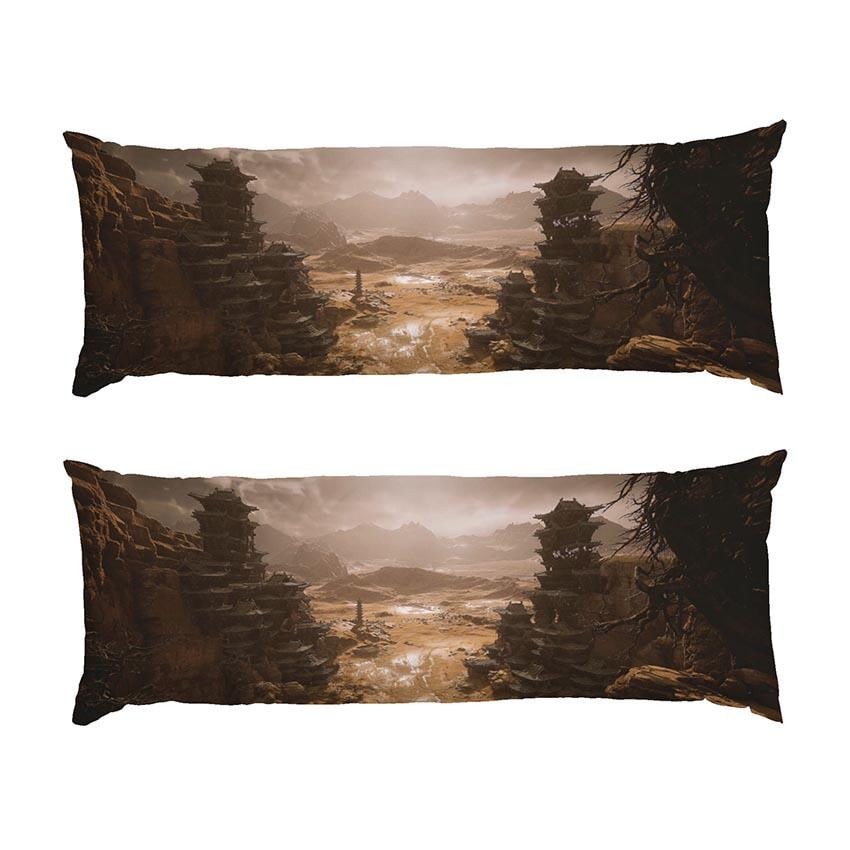 Подушка дакимакура Ancient Temples Desert Black Myth Wukong габардин 120х40 см (114356-1)