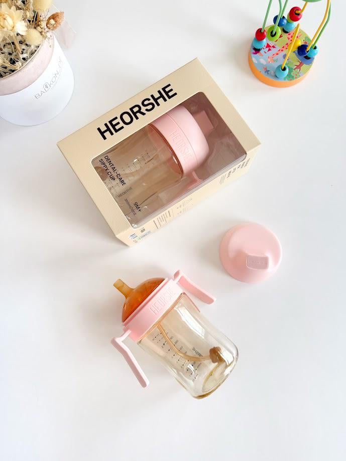 Поїльник дитячий HEORSHE 9+ міс 300 мл Рожевий (28056552) - фото 2