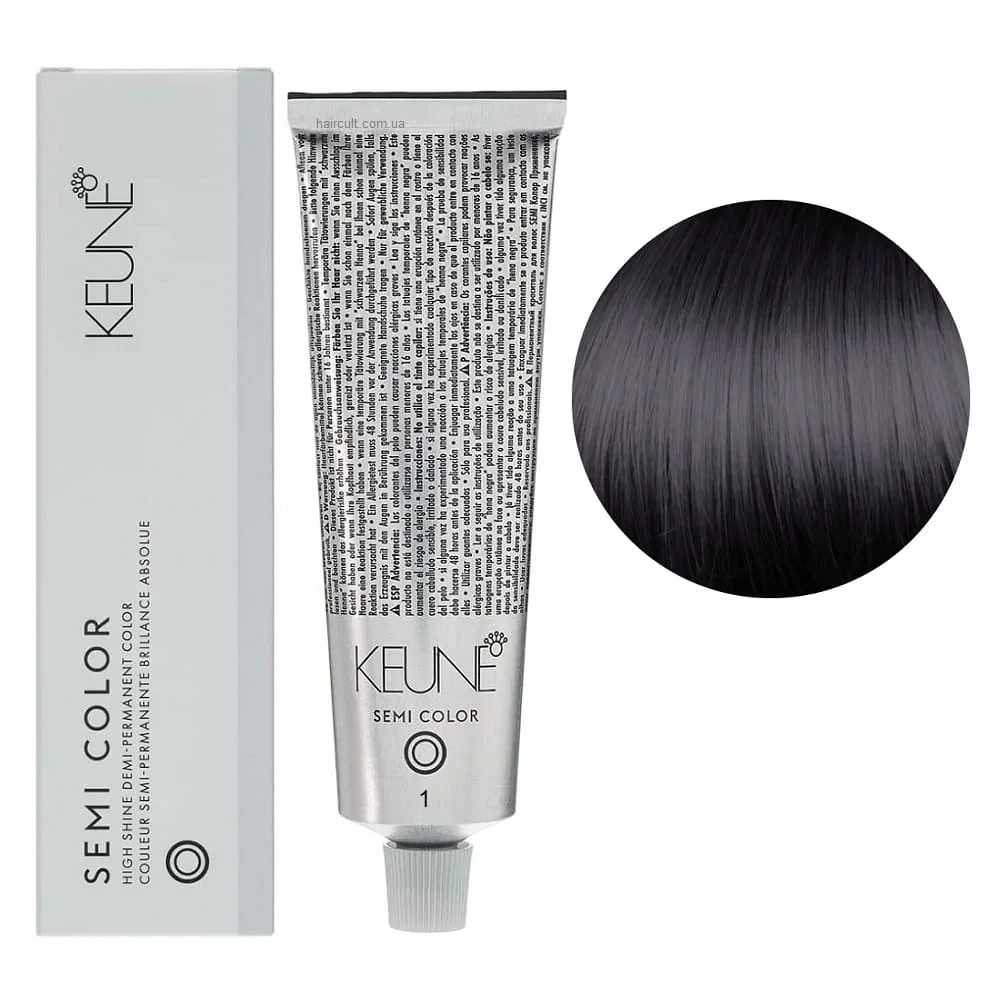 Краска тонирующая безаммиачная для волос Keune Semi Color 1 60 мл Black