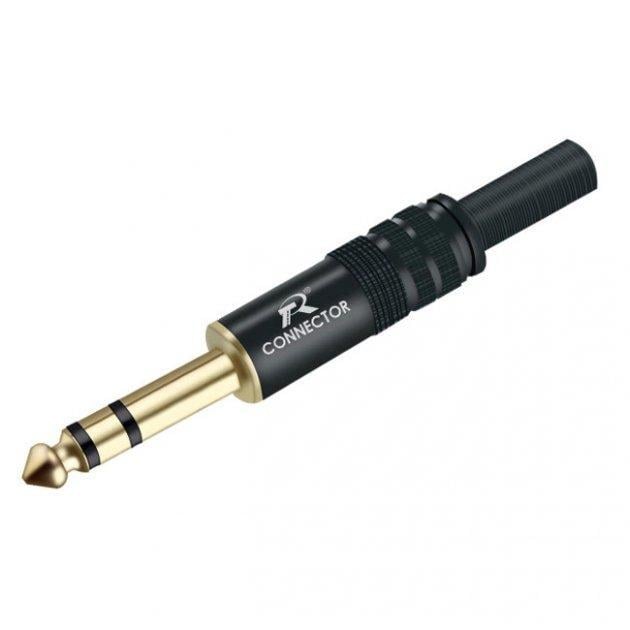 Штекер металлический под пайку SUNROZ Jack 6,3 мм TRS 3 pin (A48467)