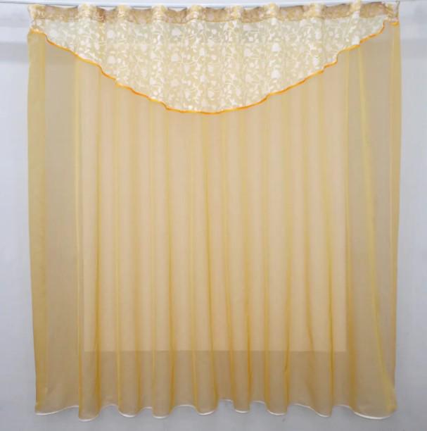 Гардина на кухню 250х170 см Золотистый/Белый (00к 59-803)