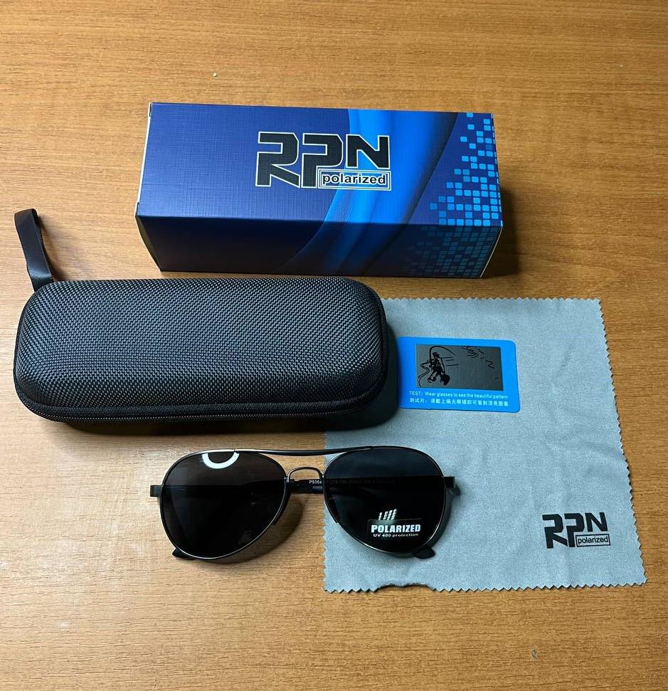 Сонцезахисні окуляри чоловічі Polaroid Aviator UV400 поляризаційні антиблікові крапля матові димчаті (0c9d3567) - фото 2