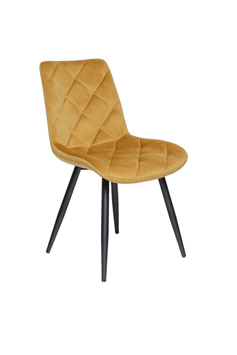 Стул кухонный Vetro Mebel M-45 металл/ткань велюр Черный/Горчичный