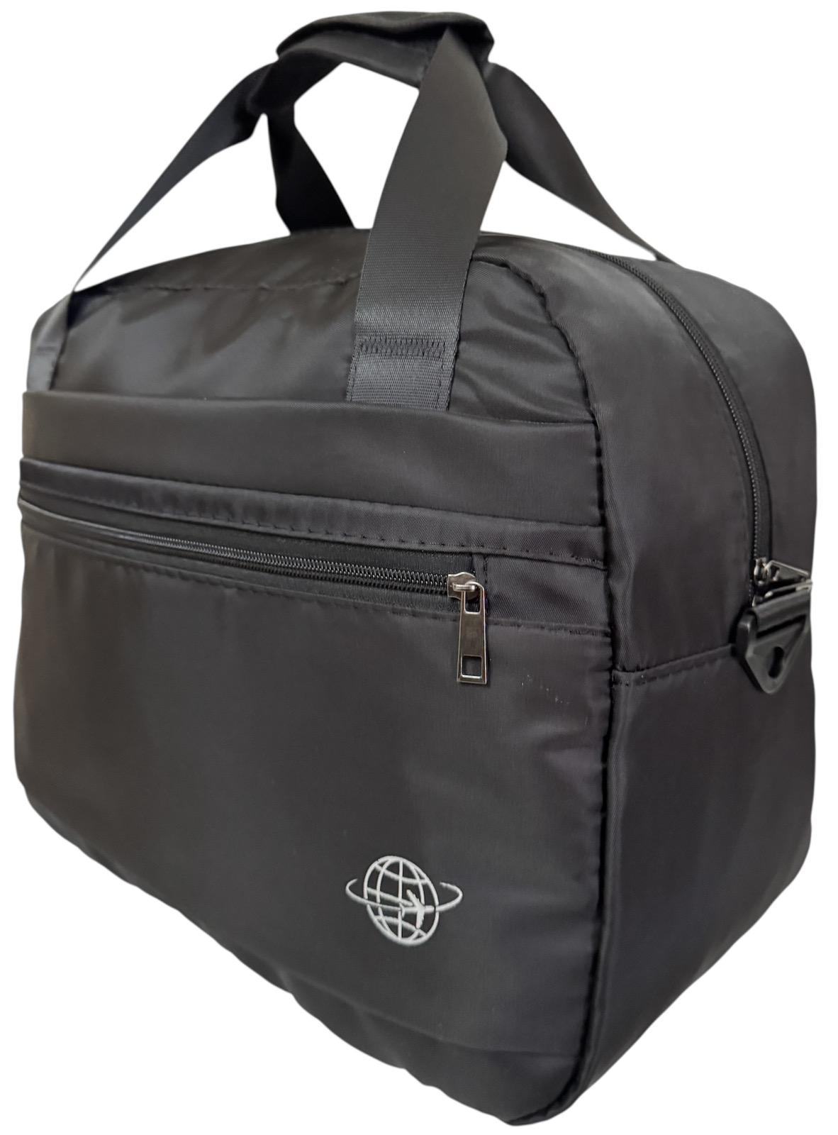 Сумка дорожня для перельотів у літаку ручна поклажа 40х20х30 см Чорний - фото 5