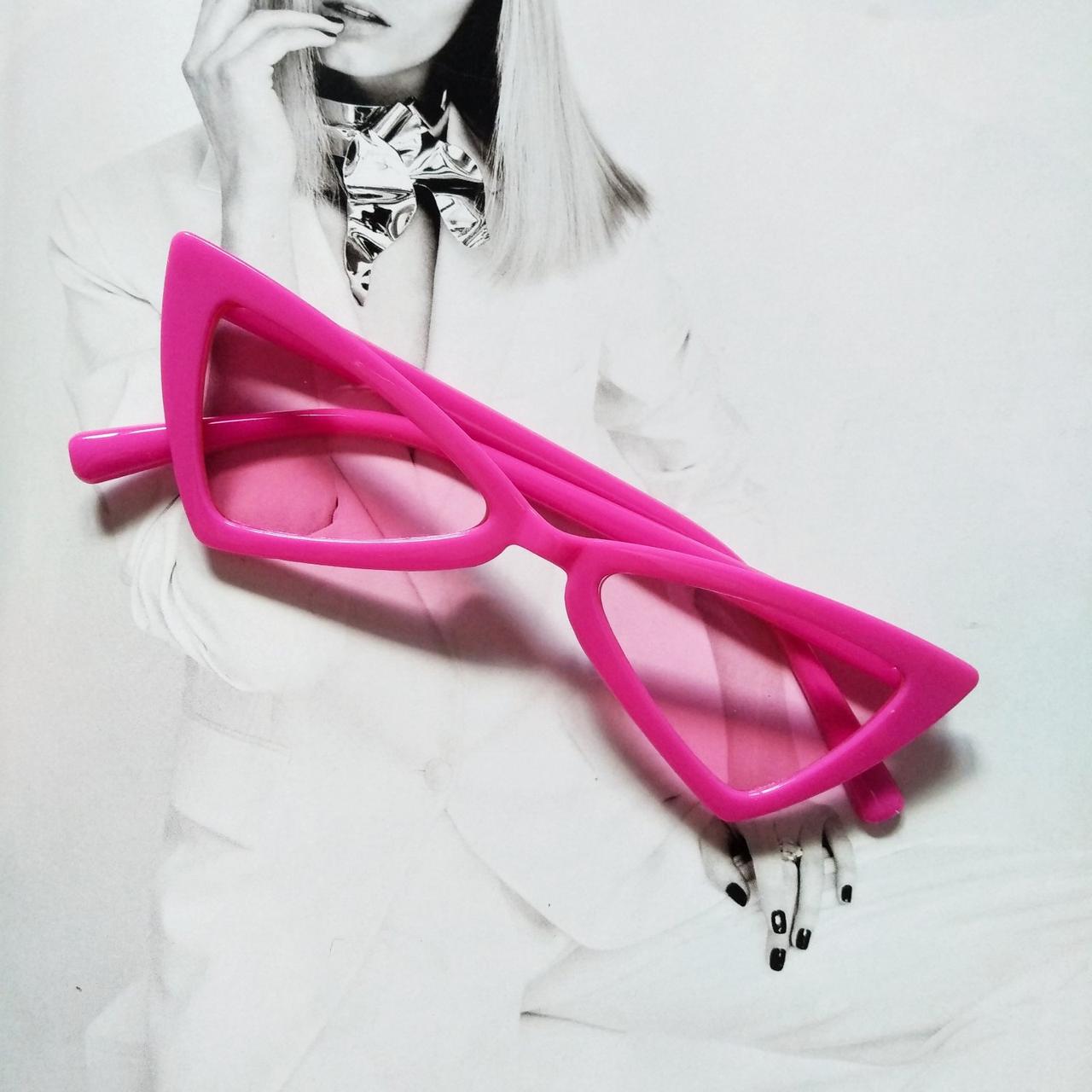 Очки детские треугольные стильные солнцезащитные Малиновый