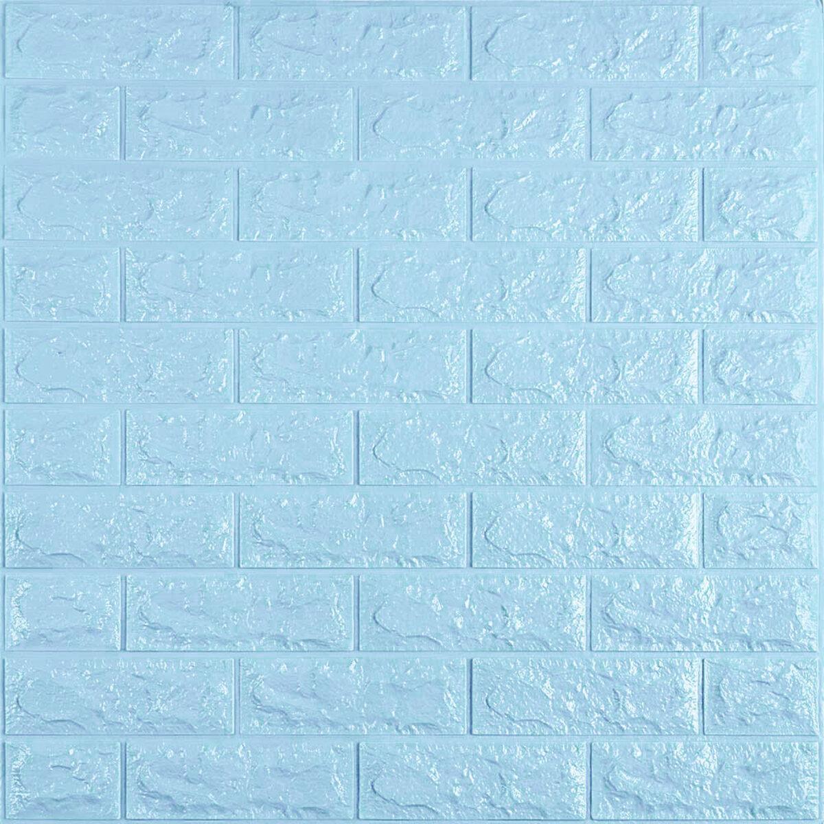 3D-панель самоклеюча під цеглу 700x770x7 мм Блакитний (SW-00000658)