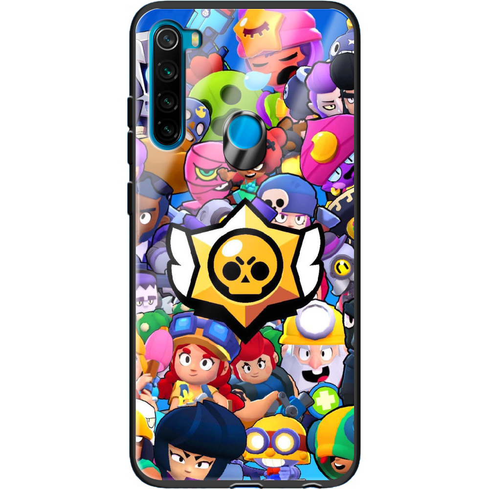 Чехол Boxface Xiaomi Redmi Note 8 Brawl Stars Черный силикон со стеклом (38214-up2389-38351)