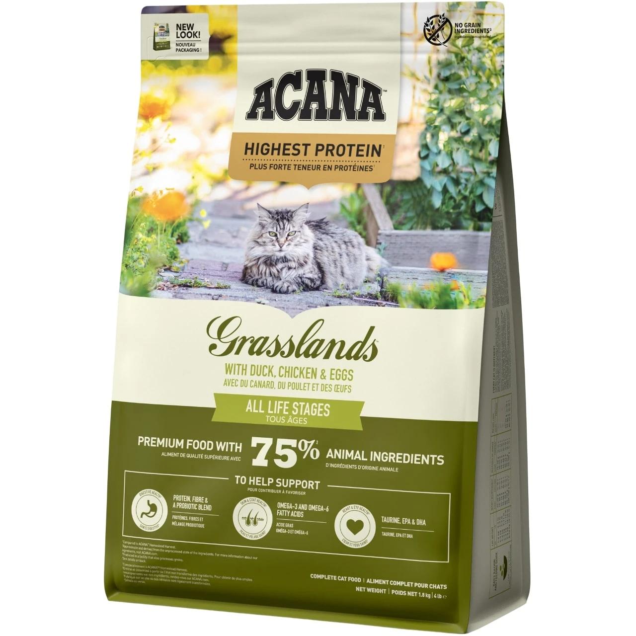 Корм сухий Acana Grasslands Cat для кішок усіх порід та вікових груп з качкою та куркою 1,8 кг (a64218) Корм сухий Acana Grasslands Cat для кішок усіх порід та вікових груп з качкою та куркою 1,8 кг (a64218)