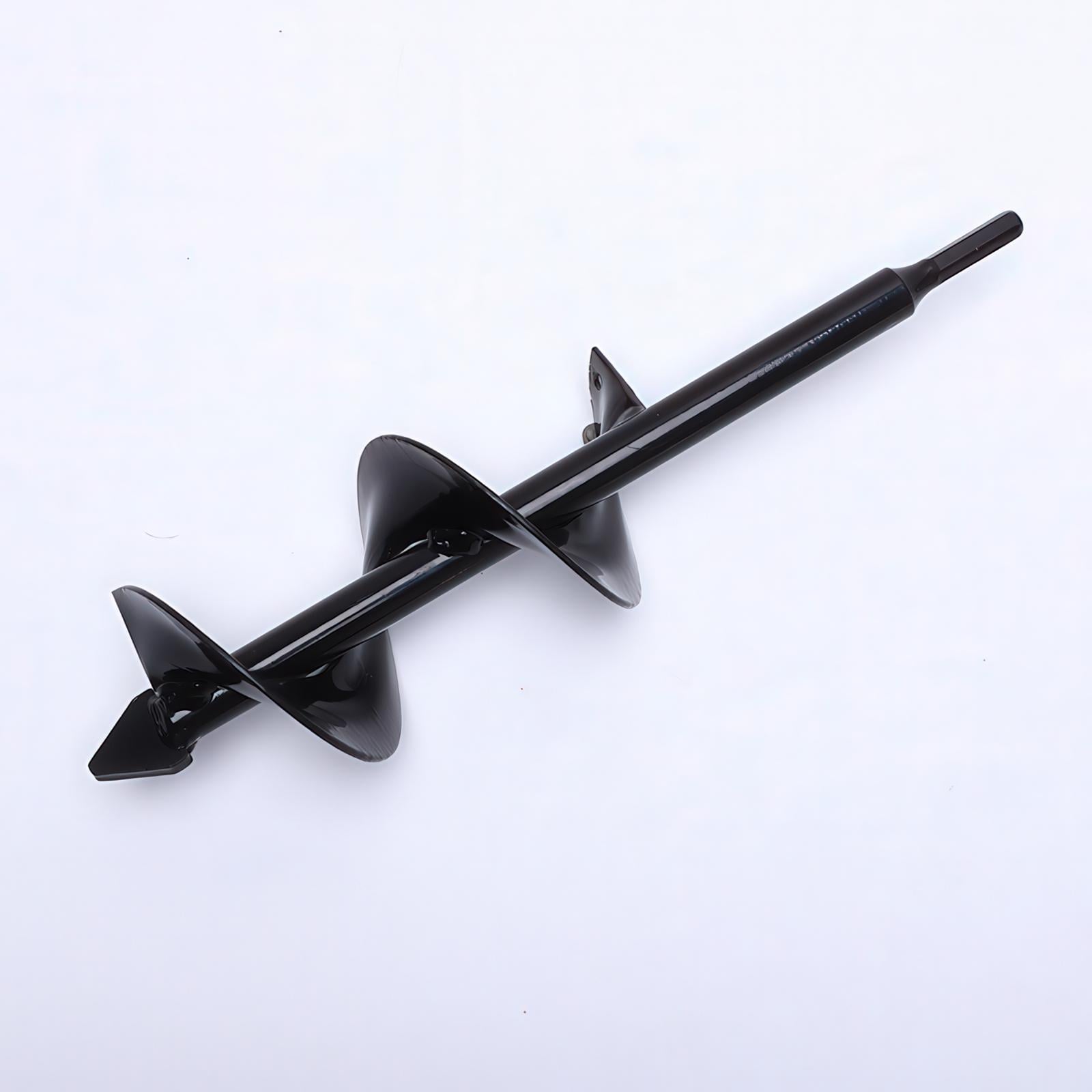 Бур садовий шнековий для дриля 8 х 30 см Чорний