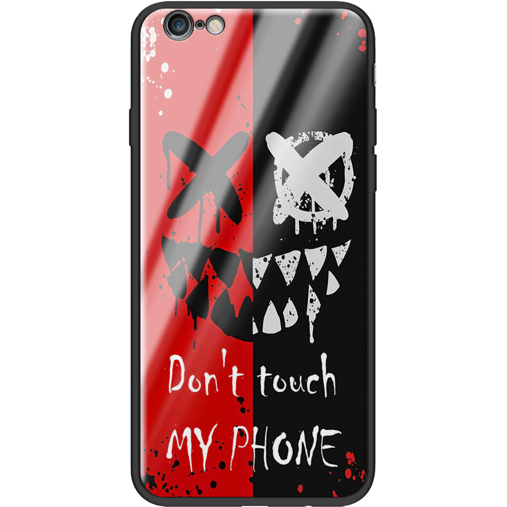 Чехол Boxface iPhone 6 Bad Smile Черный силикон со стеклом (24523-up2468-37731)