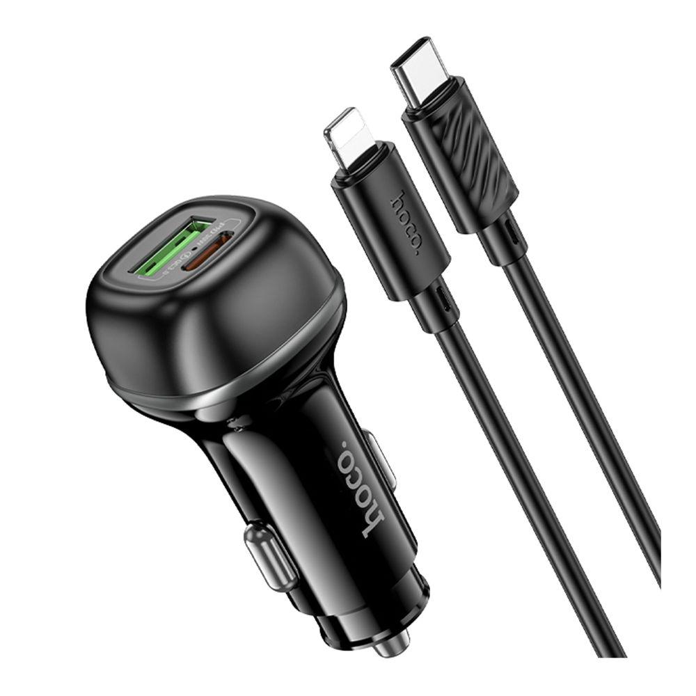 Зарядний пристрій автомобільний Hoco Z58A 1USB/1USB-C QC/PD48W+Type-C to to Lightning (29198603) - фото 6 Зарядний пристрій автомобільний Hoco Z58A 1USB/1USB-C QC/PD48W+Type-C to to Lightning (29198603) - фото 6